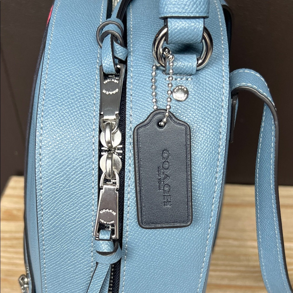Coach Blue Backpack with Racer Stripes - Picture 3 of 9